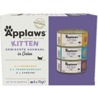 Produktbild von Applaws Katzen Nassfutter Kitten Mixpaket mit Huhn, Thunfisch und Sardine in Gelee, glutenfrei, 6 x 70 g - 6 x 70 g