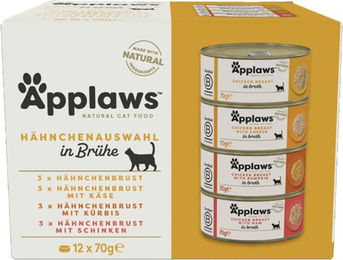 Applaws Katzen Nassfutter Multipack Huhn und Fisch Stückchen in Sauce 12 x 70g ohne Konservierungsstoffe - 12 x 70 g – Bild 1 von 3