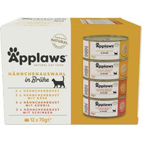 Produktbild von Applaws Katzen Nassfutter Multipack Huhn und Fisch Stückchen in Sauce 12 x 70g ohne Konservierungsstoffe - 12 x 70 g