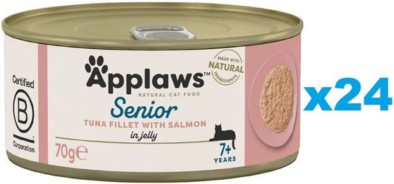 Applaws Katzen Nassfutter Senior Thunfisch mit Lachs in Gelee 24x 70g - 24 x 70 g – Bild 1 von 7