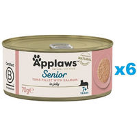 Produktbild von Applaws Katzen Nassfutter Senior Thunfisch mit Lachs in Gelee 6x70g - 6 x 70 g