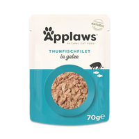 Produktbild von Applaws Katzen Nassfutter Thunfisch Stückchen in Gelee Adult 16 x 70g Beutel glutenfrei