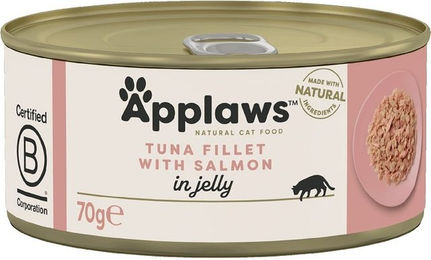 Applaws Katzen Nassfutter Thunfisch und Lachs in Gelee 24x70g glutenfrei - 24 x 70 g – Bild 1 von 4