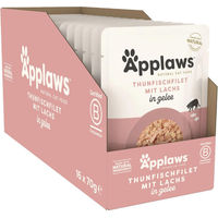 Produktbild von Applaws Katzen Nassfutter Thunfischfilet mit Lachs in Gelee für adulte Katzen 16x70 g - 16 x 70 g