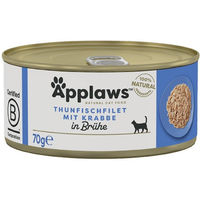 Produktbild von Applaws Katzen Nassfutter Thunfischfilet und Krabbenfleisch für Adult mit hohem Fleischanteil 24x70g
