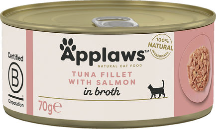 Applaws Katzen Nassfutter Thunfischfilet und Lachs in Brühe Adult 24 x 70g Dose - 24 x 70 g – Bild 1 von 13