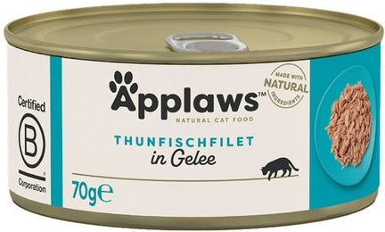 Produktbild von Applaws Katzen Nassfutter Thunfischfilets glutenfrei 24x70g