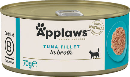 Applaws Katzen Nassfutter Thunfischfilets in Brühe glutenfrei 24x70g - 24 x 70 g – Bild 1 von 7