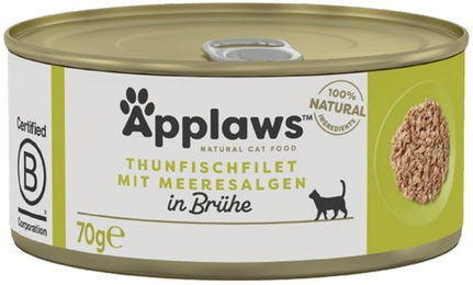 Produktbild von Applaws Katzen Nassfutter Thunfischfilets mit Meeresalgen Adult 24x70g glutenfrei ohne Konservierungsstoffe
