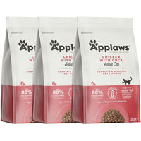 Produktbild von Applaws Katzen Trockenfutter Huhn und Ente Getreidefrei Adult 6 kg - 3 x 2 kg