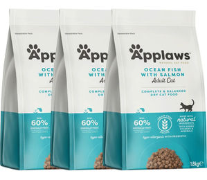 Applaws Katzen Trockenfutter Meeresfisch und Lachs getreidefrei glutenfrei Adult 5,4 kg - 3 x 1,8 kg – Bild 1 von 5