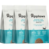 Produktbild von Applaws Katzen Trockenfutter Meeresfisch und Lachs getreidefrei glutenfrei Adult 5,4 kg - 3 x 1,8 kg