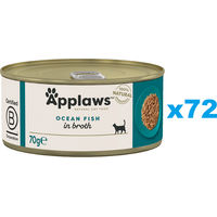 Produktbild von Applaws Katzenfutter Adult Meeresfisch in Brühe glutenfrei 72x70 g - 72 x 70 g