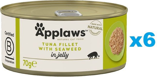 Produktbild von Applaws Katzenfutter Adult Thunfisch mit Algen in Gelee 6x70 g ohne Farb- und Aromastoffe