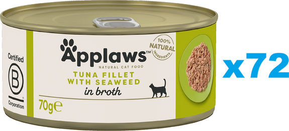 Produktbild von Applaws Katzenfutter Adult Thunfisch mit Algen in Sauce, glutenfrei, 72x 70 g - 72 x 70 g