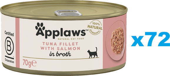 Produktbild von Applaws Katzenfutter Adult Thunfisch mit Lachs in Sauce mit hohem Fleischanteil 72x 70 g - 72 x 70 g