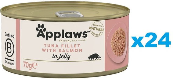 Produktbild von Applaws Katzenfutter Adult Thunfisch und Lachs in Gelee 24x 70g - 24 x 70 g