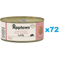 Produktbild von Applaws Katzenfutter Adult Thunfisch und Lachs in Gelee 72x 70g - 72 x 70 g