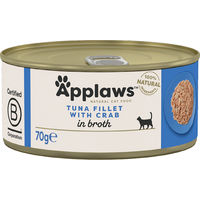 Produktbild von Applaws Katzenfutter Adult Thunfischfilet mit Krabben in Brühe 24 x 70 g - 24 x 70 g
