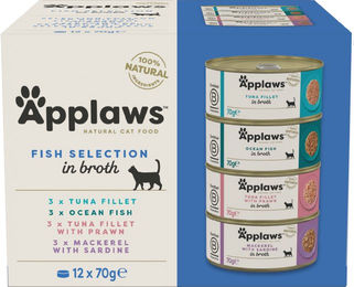 Applaws Katzenfutter Fish Collection Adult mit Fisch Stückchen ohne Konservierungsstoffe 4 x 70 g – Bild 1 von 4