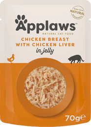 Applaws Katzenfutter Huhn mit Hühnerleber in Gelee Adult 16 x 70 g - 16 x 70 g – Bild 1 von 10