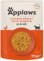 Applaws Katzenfutter Hühnchenbrust und Kürbis Suppe für erwachsene Katzen 12 x 70 g - 12 x 70 g – Bild 1 von 13