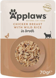 Applaws Katzenfutter Hühnchenbrust und Wildreis Adult Stückchen in Sauce 12 x 70 g - 12 x 70 g – Bild 1 von 8