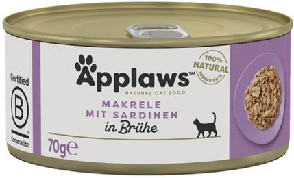 Produktbild von Applaws Katzenfutter Makrele und Sardine für erwachsene Katzen glutenfrei 24x70g