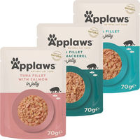 Produktbild von Applaws Katzenfutter Stückchen in Gelee Thunfisch und Lachs 16 x 70 g