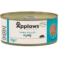 Produktbild von Applaws Katzenfutter Thunfisch Stückchen in Gelee 24x70g glutenfrei - 24 x 70 g