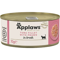 Produktbild von Applaws Katzenfutter Thunfisch und Garnele Stückchen in Sauce 24 x 70 g - 24 x 70 g