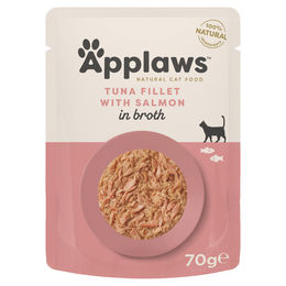 Produktbild von Applaws Katzenfutter Thunfischfilet und Lachs Filets ohne Farb- und Aromastoffe ohne Konservierungsstoffe 12 x 70 g - 12 x 70 g