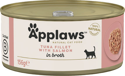 Applaws Katzenfutter Thunfischfilet und Lachs in Brühe, glutenfrei, 24 x 156 g - 24 x 156 g – Bild 1 von 12