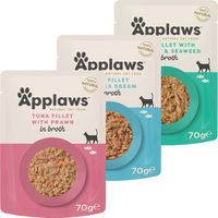 Produktbild von Applaws Katzenfutter Thunfischfilet und Meerbrasse in Sauce 12 x 70 g