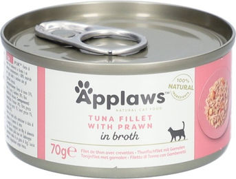 Applaws Katzenfutter Thunfischfilets und Garnelen in Brühe 24 x 70 g glutenfrei - 24 x 70 g – Bild 1 von 6