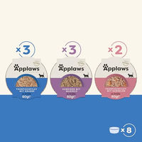 Produktbild von Applaws Katzennassfutter Fischauswahl für erwachsene Katzen Stückchen in Sauce 32 x 60g getreidefrei mit hohem Fleischanteil