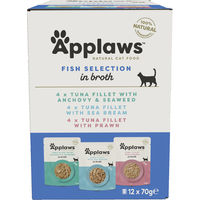 Produktbild von Applaws Katzennassfutter Fischvariation Stückchen in Sauce Adult 12 x 70 g Multipack - 12 x 70 g