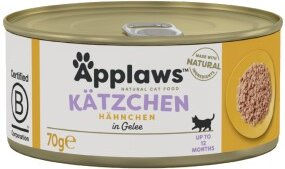 Produktbild von Applaws Kitten Nassfutter Huhn Stückchen in Gelee glutenfrei 96x70 g