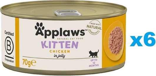 Applaws Kitten Nassfutter Huhn Stückchen in Gelee Monoprotein Glutenfrei 24 x 70 g - 6 x 70 g – Bild 1 von 4