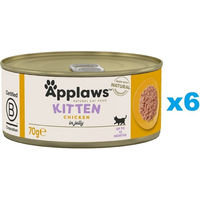Produktbild von Applaws Kitten Nassfutter Huhn Stückchen in Gelee Monoprotein Glutenfrei 24 x 70 g - 6 x 70 g