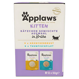 Produktbild von Applaws Kitten Selection Katzenfutter Stückchen in Sauce Huhn und Thunfisch 12 x 50 g