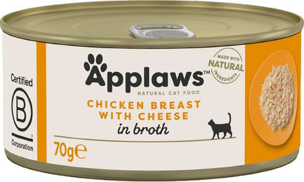 Applaws Nassfutter für adulte Katzen Hähnchenbrust mit Käse in Brühe 6 x 70 g - 24 x 70 g – Bild 1 von 4