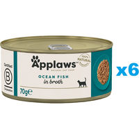 Produktbild von Applaws Nassfutter für adulte Katzen Meeresfisch in Brühe 6x70 g glutenfrei - 24 x 70 g