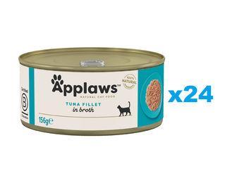 Produktbild von Applaws Nassfutter für adulte Katzen mit Thunfischfilet in Sauce glutenfrei 24x156g - 24 x 156 g