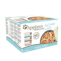Produktbild von Applaws Nassfutter für Katzen Adult Fisch Selection Stückchen in Sauce 12 x 156 g Dose mit hohem Fleischanteil und glutenfrei - 12 x 156 g
