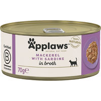 Produktbild von Applaws Nassfutter für Katzen Adult Makrele und Sardine in Sauce 24 x 70 g - 24 x 70 g