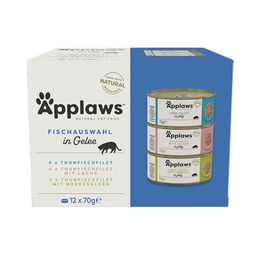 Applaws Nassfutter Katze Adult Fischauswahl Stückchen in Gelee 12 x 70 g - 12 x 70 g – Bild 1 von 13