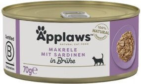 Applaws Nassfutter Katze Adult Fischstücke in Sauce Makrele und Sardine glutenfrei 96x70 g - 96 x 70 g – Bild 1 von 3