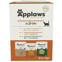 Produktbild von Applaws Nassfutter Katze Adult Huhn und Thunfisch Multipack 24x70 g ohne Farb- und Aromastoffe - 24 x 70 g