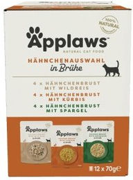 Produktbild von Applaws Nassfutter Katze Adult Huhn und Thunfisch Multipack 48x70 g ohne Farb- und Aromastoffe - 48 x 70 g